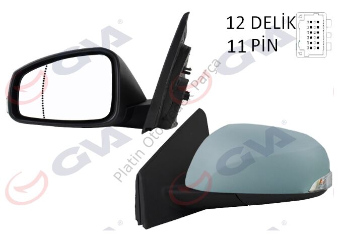 DIS DIKIZ AYNASI SOL MEGANE FLUENCE 08> ELEKTRIKLI ISITMALI SINYALLI KATLANIR SENSORLU ISITMALI 51403755424 963020181R 963029473R