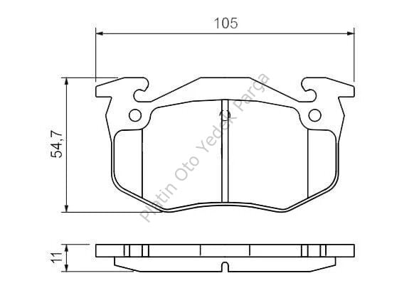ARKA FREN BALATASI DISK PEUGEOT: 106-205-206-306