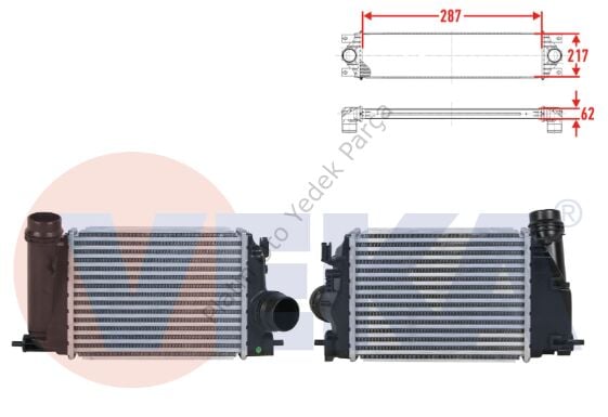 TURBO RADYATORU (INTERCOOLER) MEGANE IV 1.5DCI 144614EA0A 144614EA1A 144614EA1B