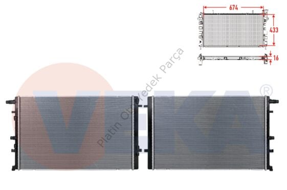 EK SU RADYATORU BRAZING MEGANE IV 1.2TCE 1.3Tce 1.5DCI Euro 6 214109155R 214106910R