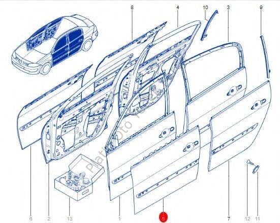 Renault Megane 2 Sol Ön Kapı Sacı 7751473737