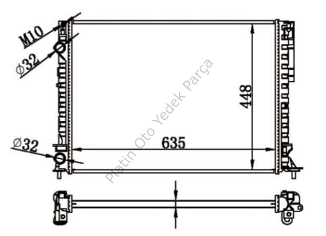 SU RADYATORU LAGUNA I 2.0 16V F4R 1.6 16V K4M 1.8I 16V 7701049754