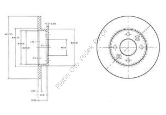 ON FREN DISKI LOGAN 1.4 MPI 04-K7J 710 R9 R11 ( 238 - 12-10,5 MM ) 7700704705