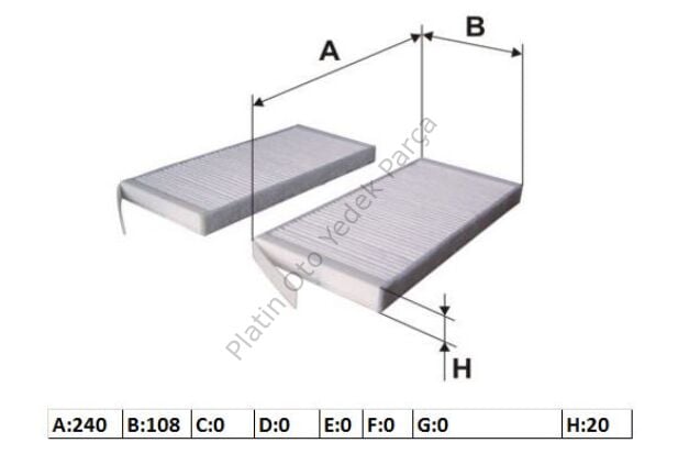 KABIN FILTRESI CIFTLI KANGOO 1.5DCI 1.6 16V MASTER IV 2.3DCI 7701209837
