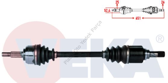 KOMPLE AKS SOL ON DACIA DOKKER 1.5 DCI UZUNLUK 651mm 2012-