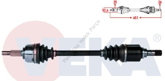 KOMPLE AKS SOL ON DACIA DOKKER 1.5 DCI UZUNLUK 651mm 2012-