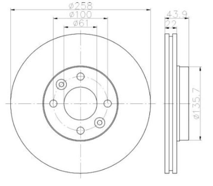 ON FREN DISKI HAVALI 258-4MM DOKKER LODGY 1.6-1.5DCI 10> 402061200R