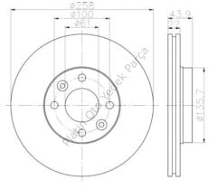 ON FREN DISKI HAVALI 258-4MM DOKKER LODGY 1.6-1.5DCI 10> 402061200R