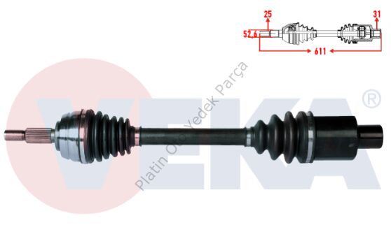 KOMPLE AKS SAG ON DACIA DUSTER 1.5 DCI 4X4 UZUNLUK 611mm 2012 391003797R 8200939985