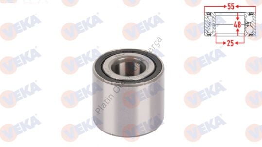 ARKA TEKERLEK RULMANI SOL-SAG ABSSIZ FLUENCE (L30) 1.5 DCI 25X55X48 2009- 7701208059