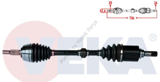 KOMPLE AKS SOL ON DACIA DUSTER 1.5 DCI UZUNLUK 704mm 391015061R 391011327R 391012991R