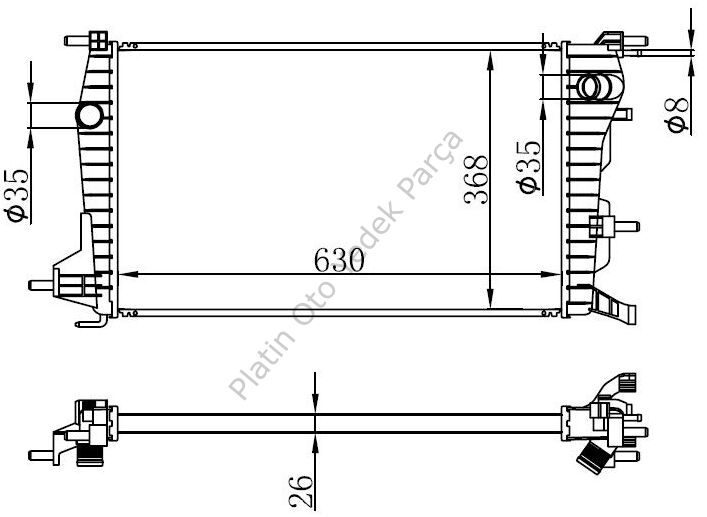 SU RADYATORU FLUENCE 1.5DCI 214100068R