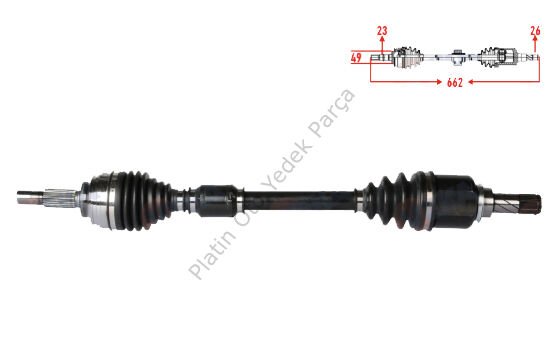 KOMPLE AKS SOL ON UZUNLUK 662mm CLIO IV 1.5 DCI 391010115R 391018662R 7701209469 391017355R 391011305R 391012838R 391019516R