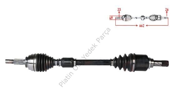 KOMPLE AKS SOL ON UZUNLUK 662mm CLIO IV 1.5 DCI 391010115R 391018662R 7701209469 391017355R 391011305R 391012838R 391019516R