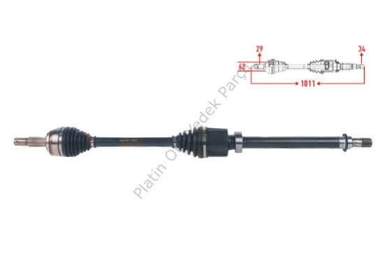 KOMPLE AKS SAG ON UZUNLUK 1011mm RENAULT KADJAR 1.5 DCI A-T 2015- 391000797R
