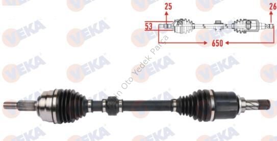 KOMPLE AKS SOL ON UZUNLUK 650mm CLIO V (B7_) 1.0 TCe 100 (B7MT) 391016789R