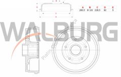 FREN KAMPANASI ARKA RULMANLI ABS OKUYUCULU 5 DELIK 260,5X61,93X228,5X92 432005445R 432008310R 432007075R 432008208R
