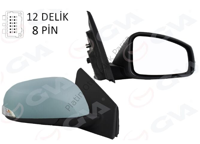 DIS DIKIZ AYNASI SAG MEGANE FLUENCE 08> ISITMALI+KATLANIR+KONVEKS 8 FIS VM-6138EBR 963010192R 963016738R