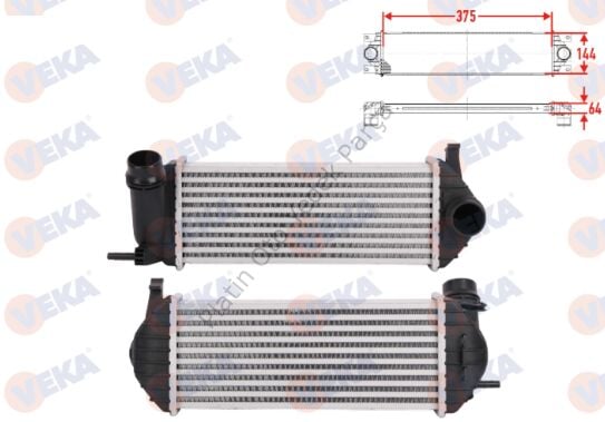 TURBO RADYATORU (INTERCOOLER) (SEGMANLI) KANGOO Express  (FC0/1_) 1.5 DCI 2008-