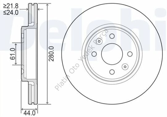 FREN DISKI ON HAVALI 280 MM DOKKER LODGY CAPTUR CLIO II III KANGO LAGUNA I MEGANE I II 402060540R 402065616R 402069518R