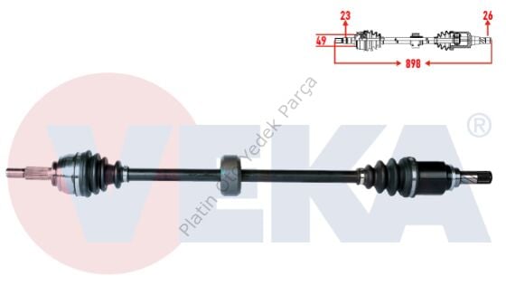 KOMPLE AKS SAG ON DACIA SANDERO STEPWAY 1.5 DCI UZUNLUK 898mm 2012 391006331R 391004571R
