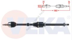 KOMPLE AKS SAG ON UZUNLUK 1002mm DUSTER 1.5 DCI A-T 391004692R