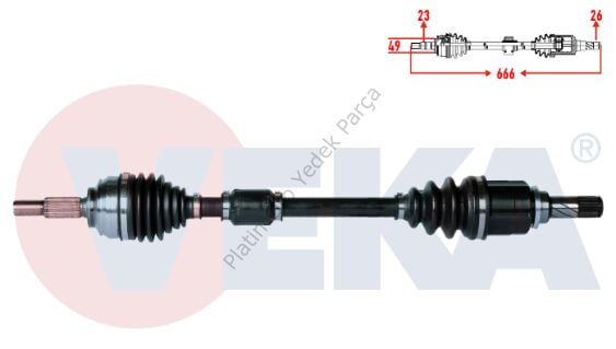 KOMPLE AKS SOL ON RENAULT CLIO IV 1.2 16v UZUNLUK 666mm 2012- 391018662R