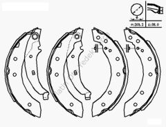 ARKA FREN BALATASI PAPUCLU LEVYELI CLIO I II LAGUNA TWINGO LOGAN PEUGEOT: 106 206 306 CITROEN: SAXO 770106962
