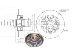 ARKA FREN DISKI RULMANLI ABS LI 260-5MM FLUENCE MEGANE III ABS OKUYUCULU 432001539R