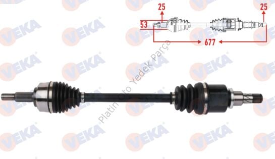 KOMPLE AKS SOL ON UZUNLUK 677mm TALIANT 1.0 TCe 2021- 391019099R