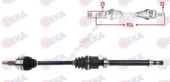 KOMPLE AKS SAG ON UZUNLUK 924mm TALIANT 1.0 TCe 2021- 391000372R