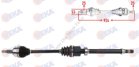 KOMPLE AKS SAG ON UZUNLUK 924mm TALIANT 1.0 TCe 2021- 391000372R