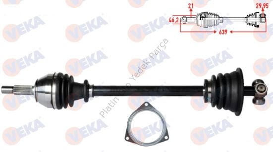 AKS SOL ON R19 1.4 UZUNLUK 641.2mm 1988-2001 7701349880 7701351484 7701351572 7700109008 7700743629