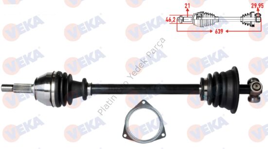 AKS SOL ON R19 1.4 UZUNLUK 641.2mm 1988-2001 7701349880 7701351484 7701351572 7700109008 7700743629