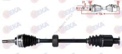 AKS SAG ON ABSLI 26 DIS UZUNLUK 723,5mm CLIO II (BB0/1/2,CB0/1/2) 1.2 16v, 1.5 DCI YAYLI TIP 1998-2005 7700106009 7700106013 7700110482 7700110483 7700111190