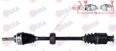 AKS SAG ON ABSLI 26 DIS UZUNLUK 723,5mm CLIO II (BB0/1/2,CB0/1/2) 1.2 16v, 1.5 DCI YAYLI TIP 1998-2005 7700106009 7700106013 7700110482 7700110483 7700111190
