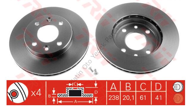 ON FREN DISKI R21 MEGANE KANGO CLIO 1.5 KCK (V186229) 7701204286