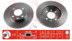 ON FREN DISKI R21 MEGANE KANGO CLIO 1.5 KCK (V186229) 7701204286