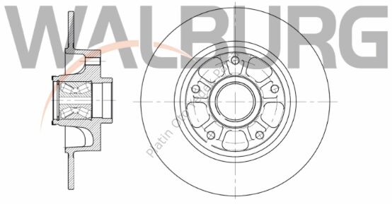 FREN DISKI ARKA DUZ FLUENCE (L30) 1.5 DCI MANYETIK ABS HALKALI PORYALI RULMANLI 5 BIJON 432001539R 432001868R 432007595R 432009292R 432024629R