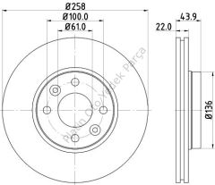 ON FREN DISKI HAVALI 258-4MM (TAKIM) KANGO CAPTUR DOKKER LODGY