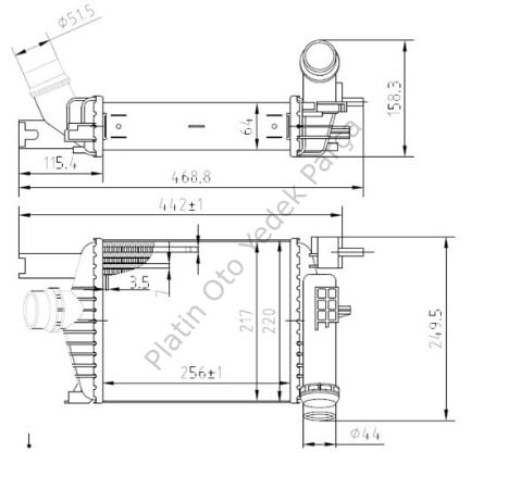 TURBO RADYATORU CLIO IV (BH) 1.5DCI 2012> DUSTER 1.2TCE 14461B680C 144961381R 1449565154R 144966051R 1449673634R