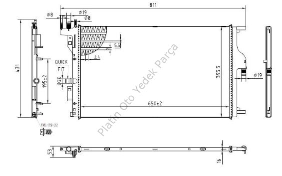 SU RADYATORU BRAZING ADBLUE 4X4 EURO 6 DUSTER II EXPRESS 1.5 K9K 214107273R